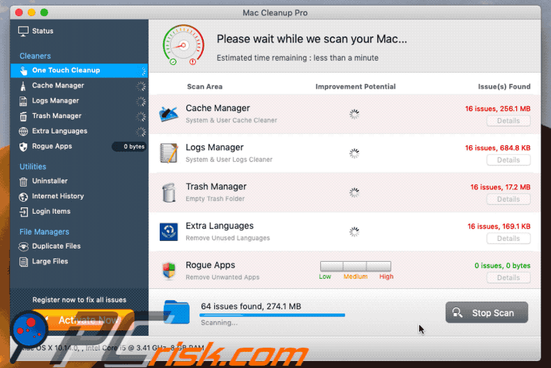 Aparência de Mac Cleanup Pro  (GIF)