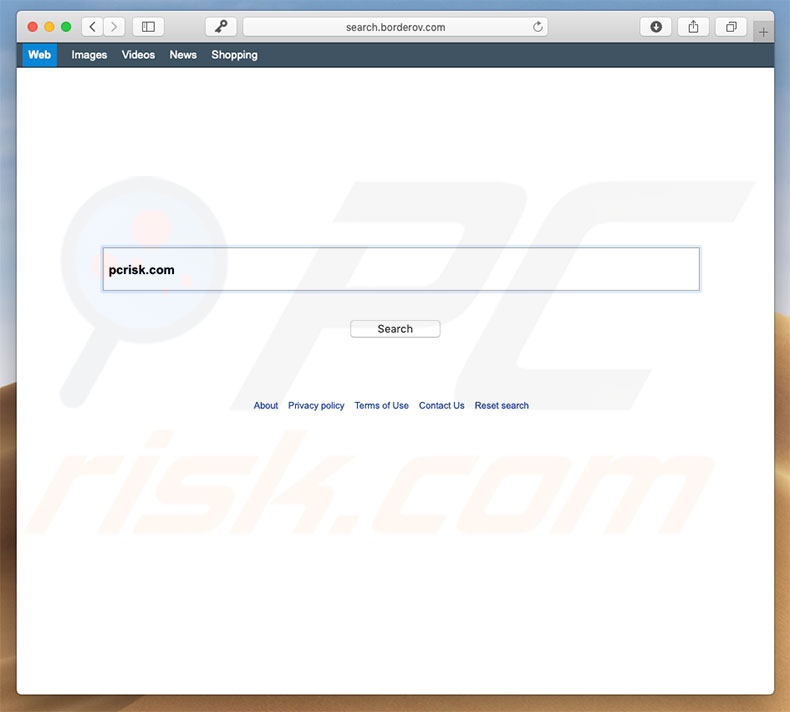 sequestrador de navegador search.borderov.com num computador Mac