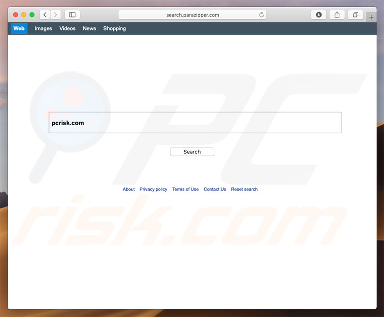 sequestrador de navegador search.parazipper.com num computador Mac
