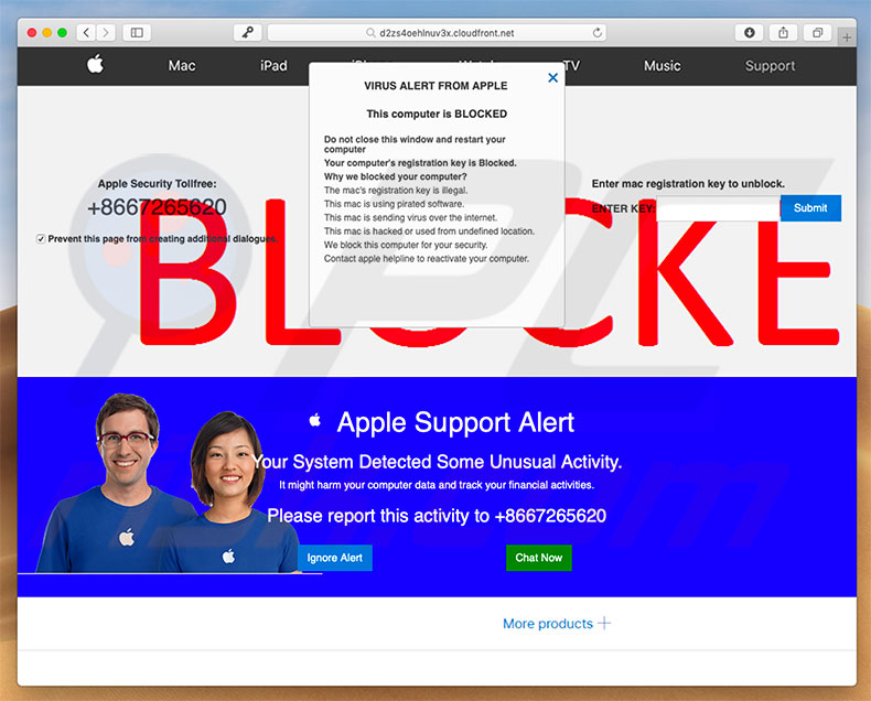 Fraude VIRUS ALERT FROM APPLE