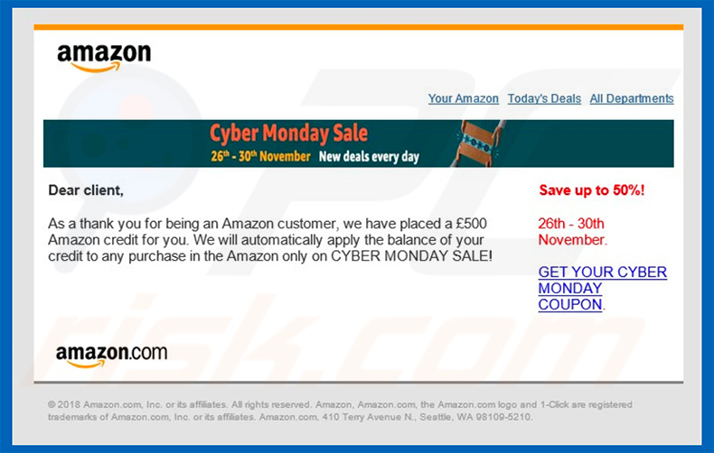 E-mail do Amazon Email Virus