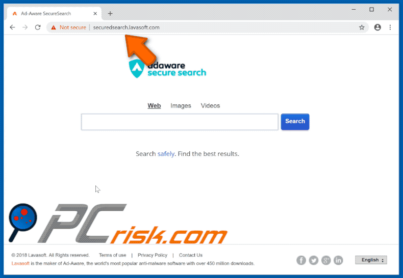 securedsearch.lavasoft.com a redirecionar utilizadores para lavasoft.gosearchresults.com
