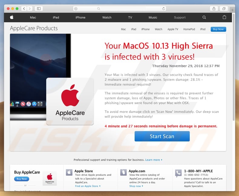 anúncios pop-up gerados pelo adware macperformance