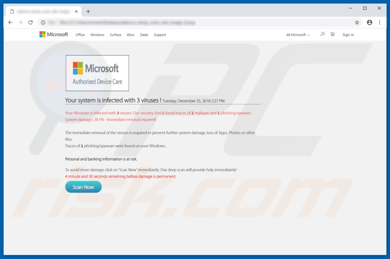 Fraude Microsoft Authorized Device Care