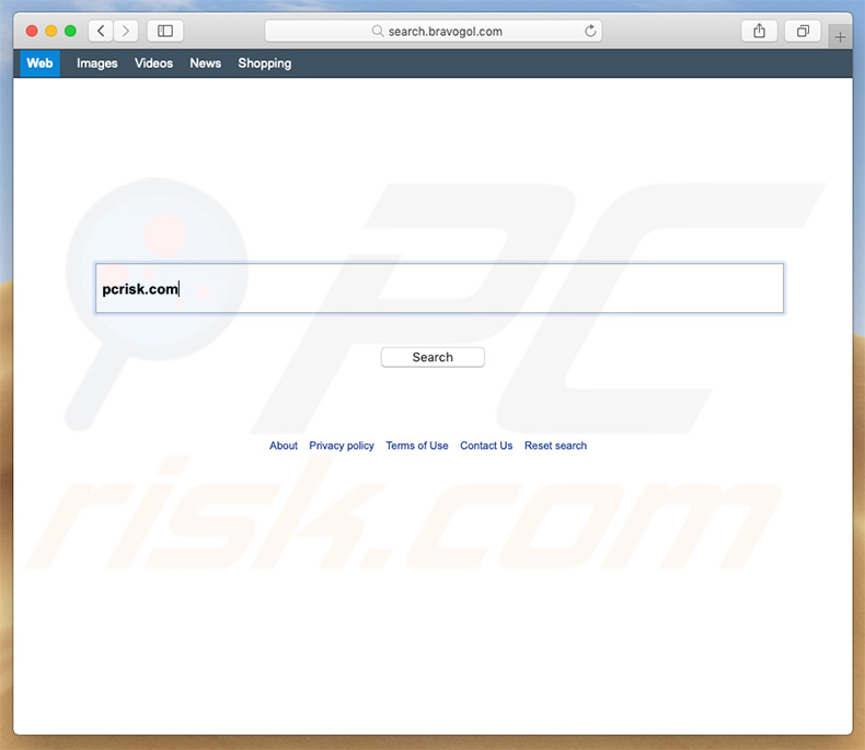 sequestrador de navegador search.bravogol.com num computador Mac