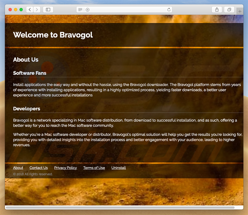 Website fraudulento usado para promover search.bravogol.com