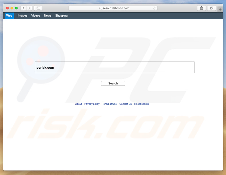 sequestrador de navegador search.debrikon.com num computador Mac