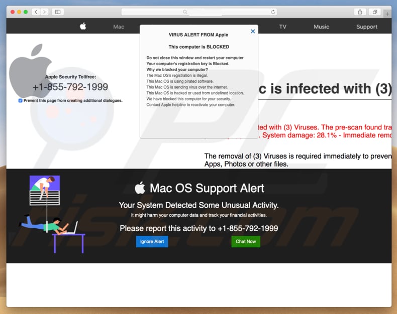 Fraude Mac OS Support Alert