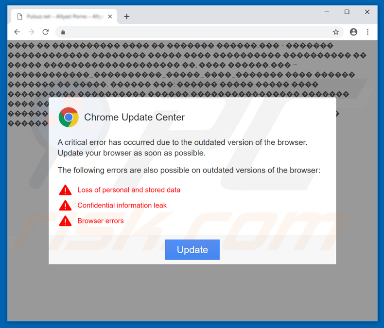 Fraude Chrome Update Center