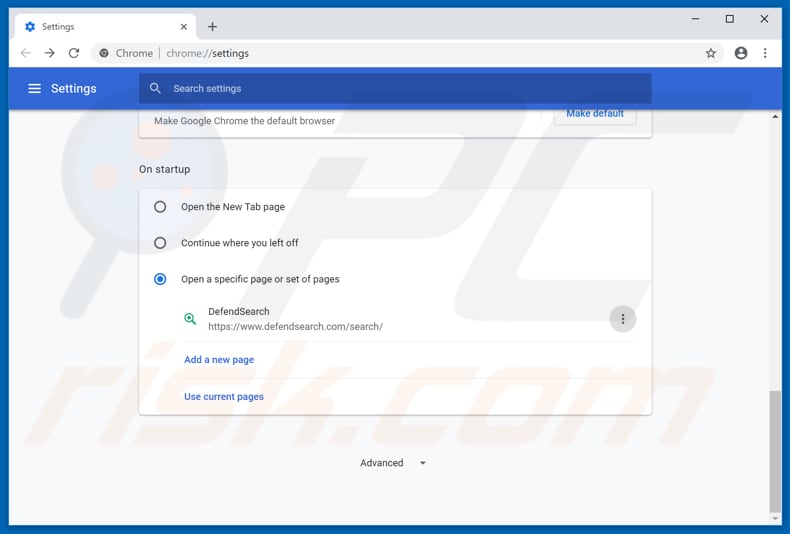 Removendo defendsearch.com da página inicial do Google Chrome