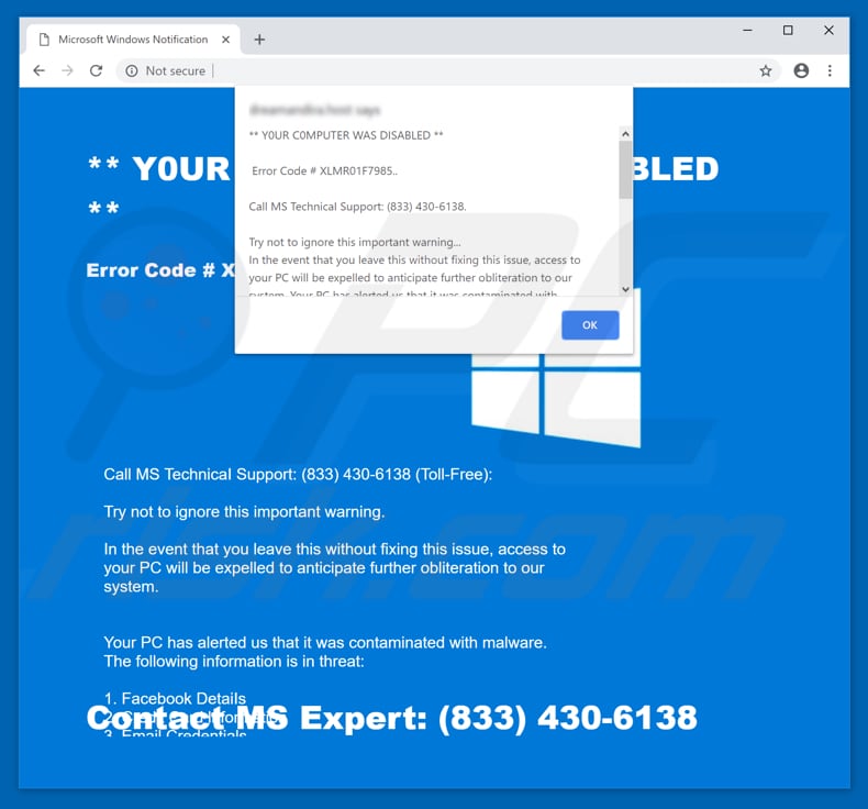 Fraude do Error Code XLMR01F7985