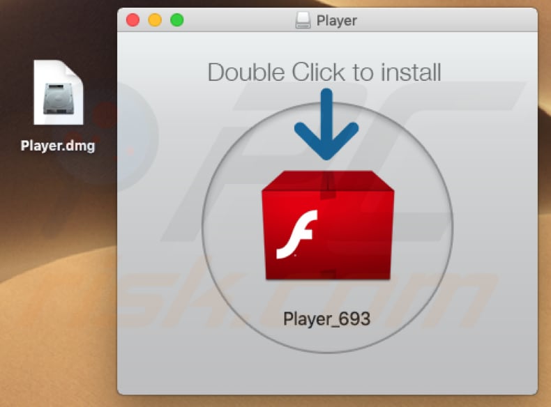 instalador falso do Flash Player