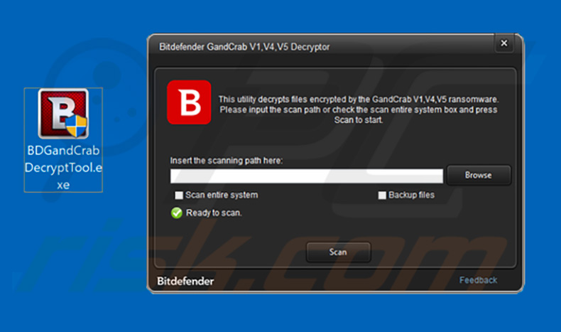 Ferramenta de desencriptação do ransomware GandCrab da Bitdefender