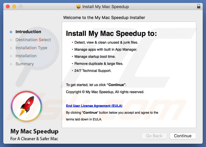 O instalador do My Mac Speedup