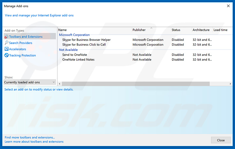 Remoção de anúncios notify-service.com do Internet Explorer passo 2