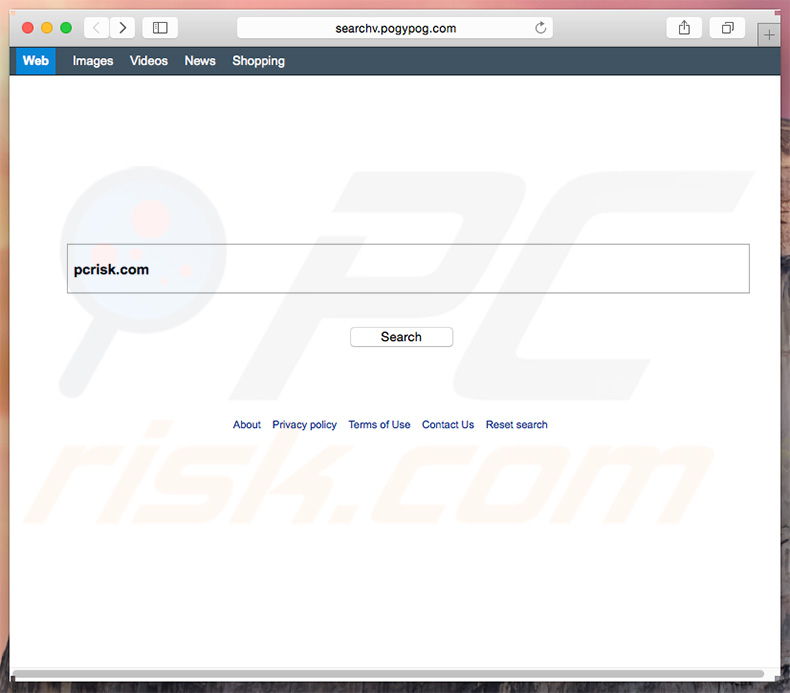 sequestrador de navegador search.pogypog.com num computador Mac