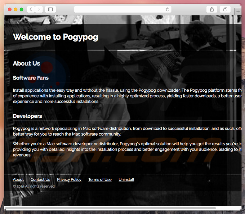 Website fraudulento usado para promover search.pogypog.com
