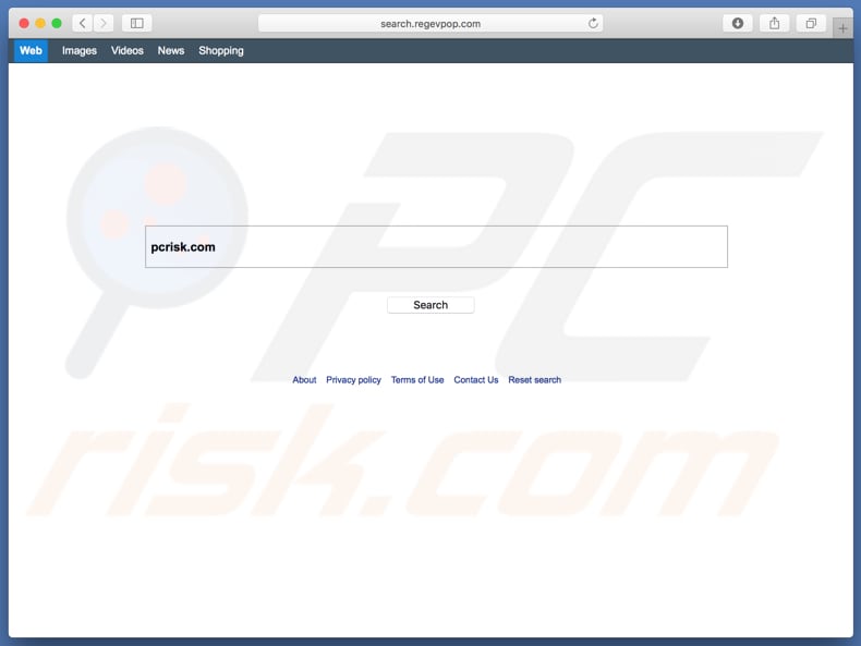 sequestrador de navegador search.regevpop.com num computador Mac