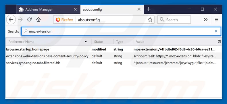 Removendo search.searchm3w1.com da página inicial e motor de pesquisa padrão do Mozilla Firefox.