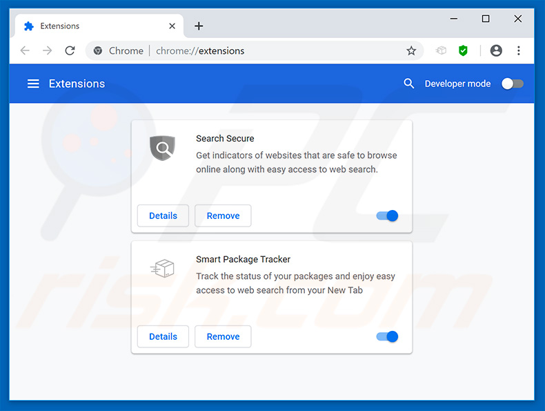 Removendo as extensões do Google Chrome relacionadas ao smartpackagetracker.com