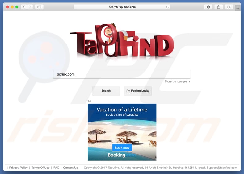 sequestrador de navegador search.tapufind.com num computador Mac