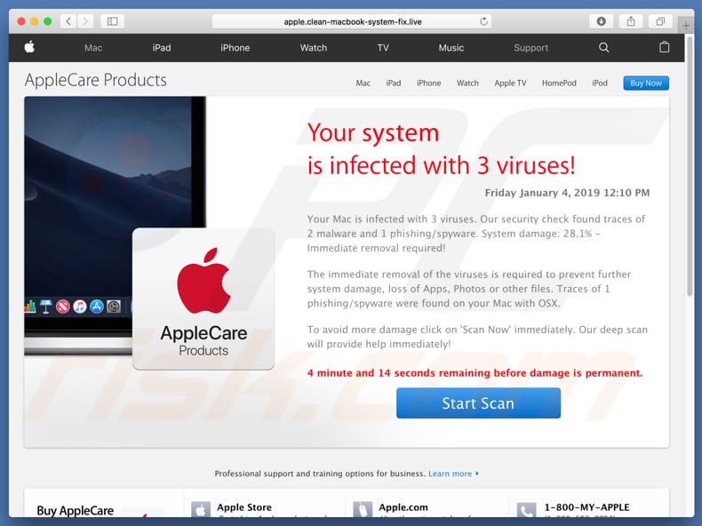 fraude Your System Is Infected With 3 Viruses!