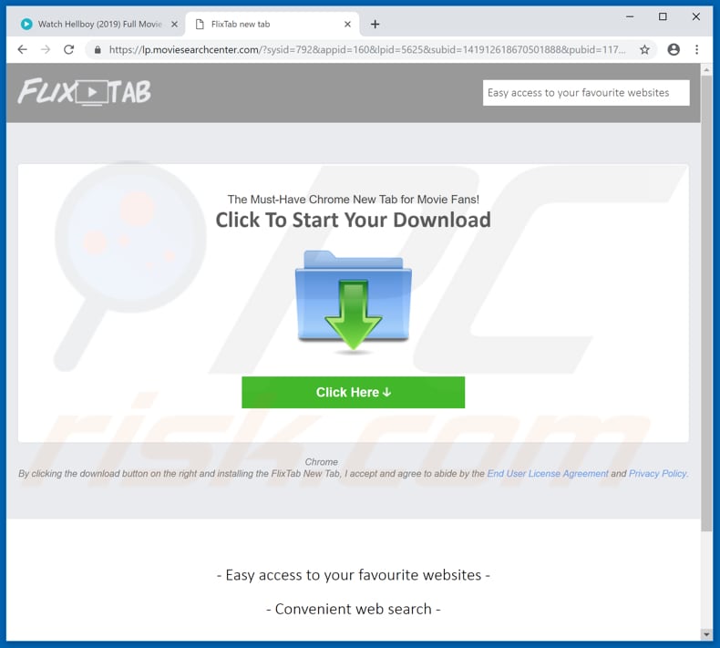 fmovies[.]to abre o website a promover alguma aplicação questionável