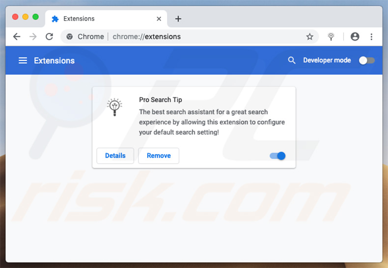 Sequestrador de navegador ProSearchTip no Google Chrome