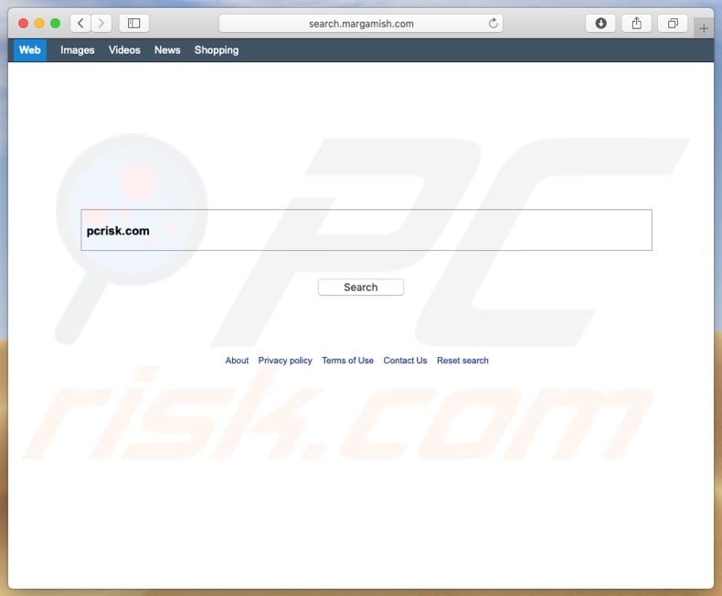 sequestrador de navegador search.margamish.com num computador Mac
