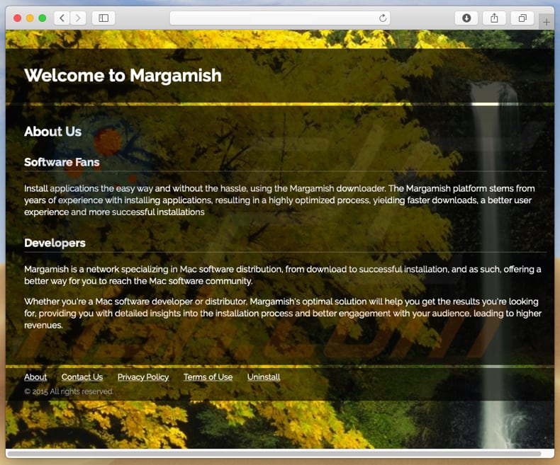 Website fraudulento usado para promover search.margamish.com