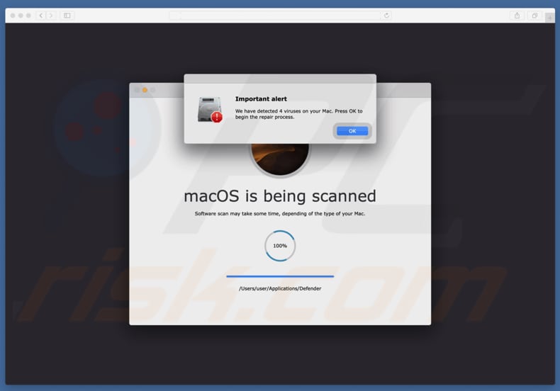 Fraude Your Mac is infected with 4 viruses