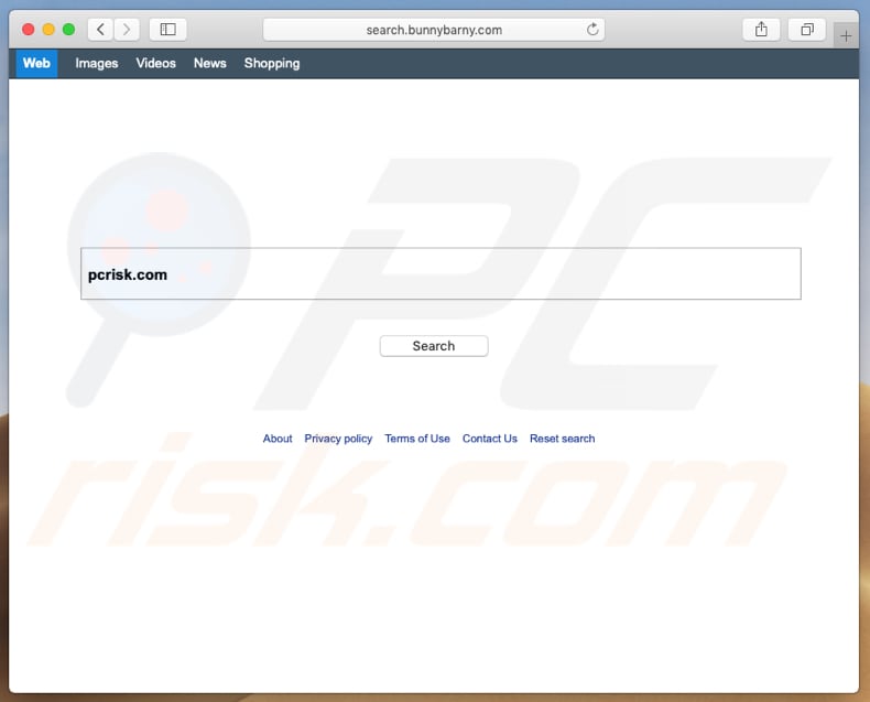 sequestrador de navegador search.bunnybarny.com num computador Mac