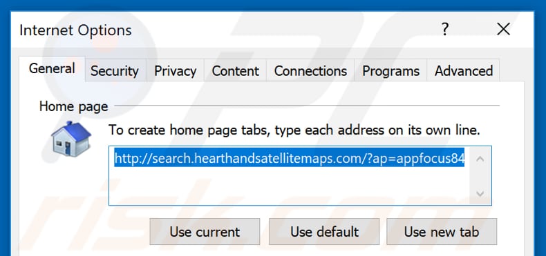 Removendo search.hearthandsatellitemaps.com da página inicial do Internet Explorer
