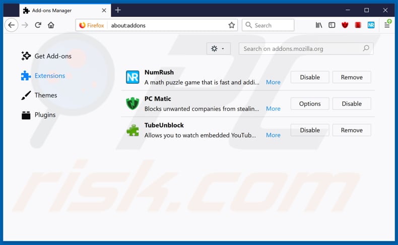Remoção dos anúncios Kissmanga do Mozilla Firefox passo 2