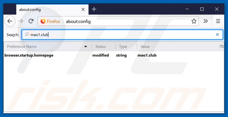 Removendo o mao1.club do mecanismo de pesquisa padrão do Mozilla Firefox