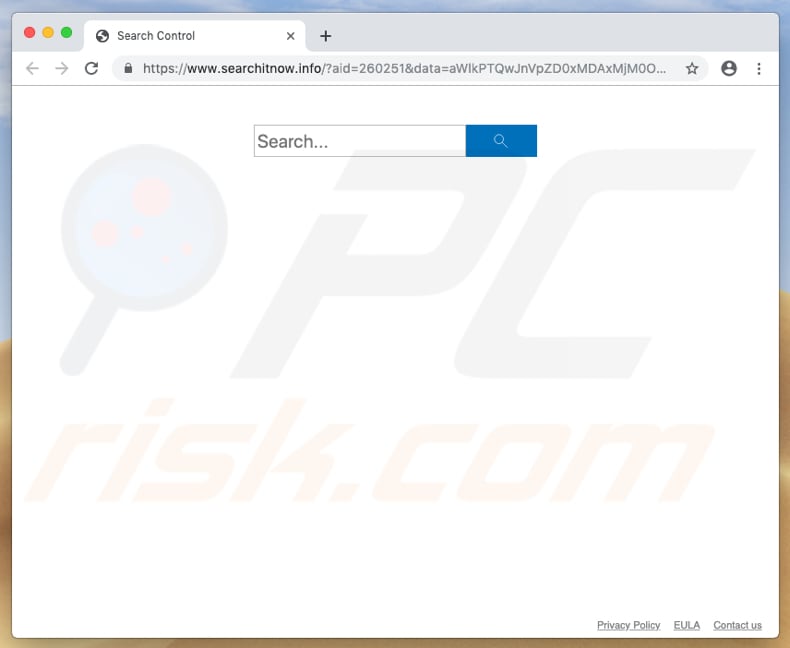 searchitnow.info definido como página inicial