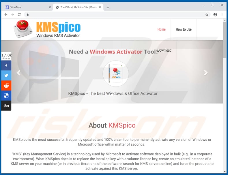 site de promoção do KMSPico