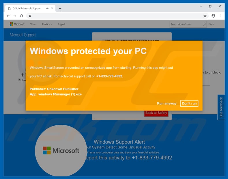 windows protected your pc segundo pop-up