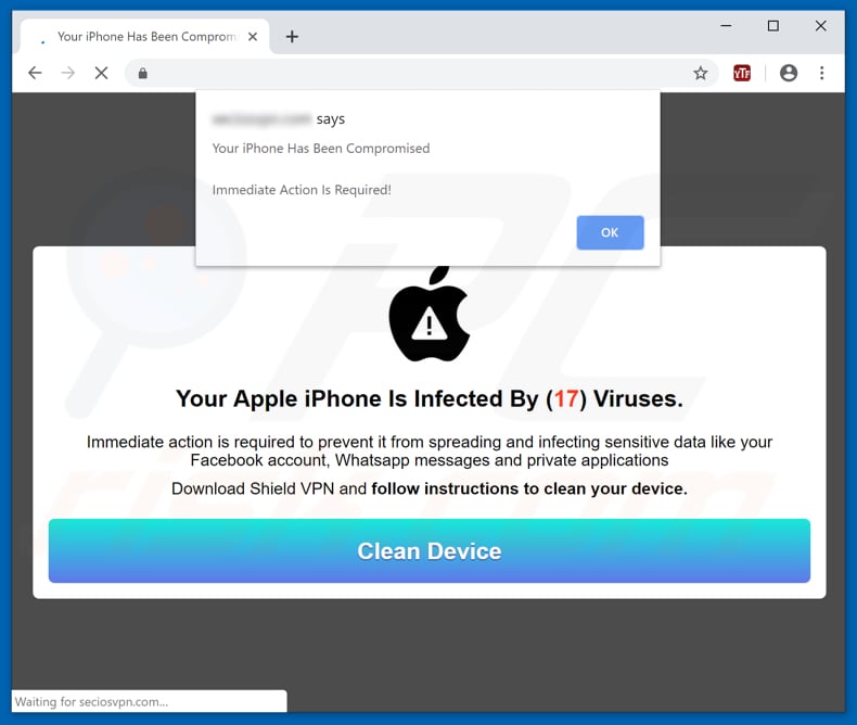 Fraude Your Apple iPhone Is Infected By (17) Viruses