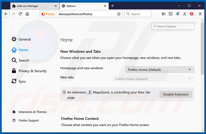 Removendo approvedresults.com da página inicial do Mozilla Firefox