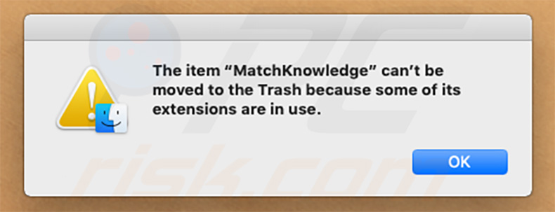 Erro de exclusão do MatchKnowledge