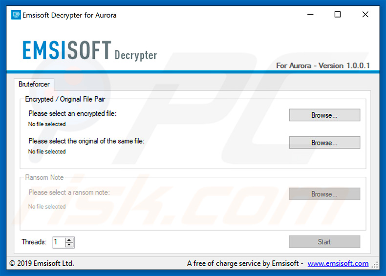 Desencriptador Emsisoft pelo ransomware Peekaboo