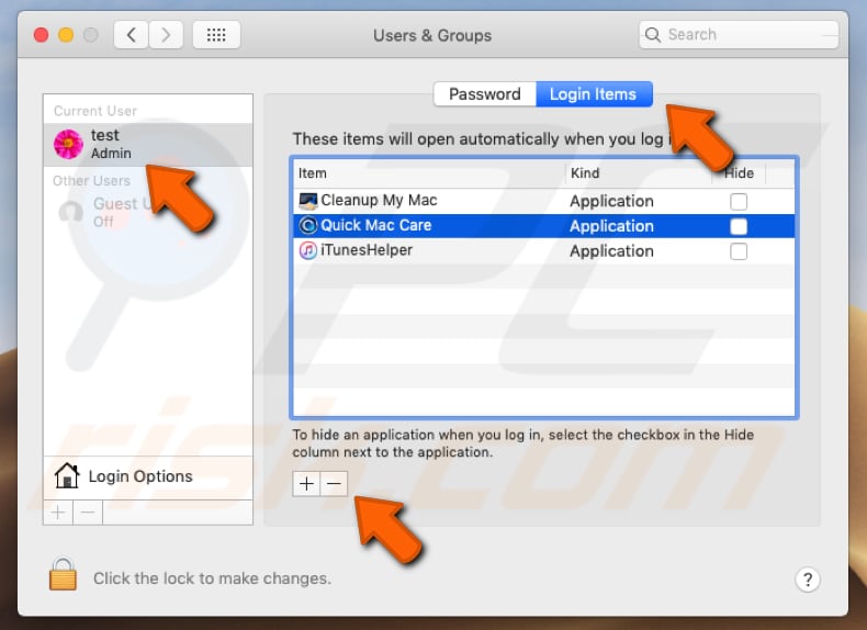 Quick Mac Care PUA system preferences