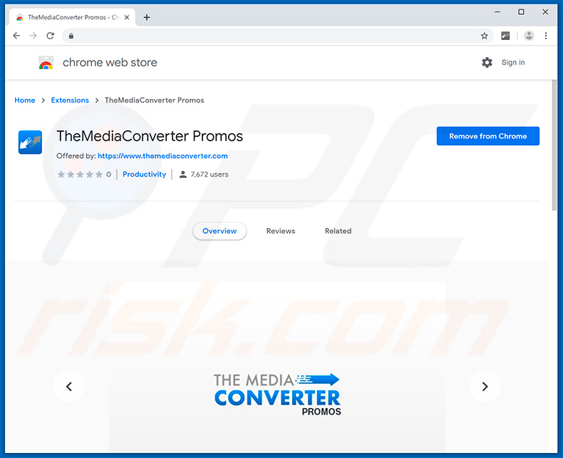 TheMediaConverter Promos na Google Chrome Web Store