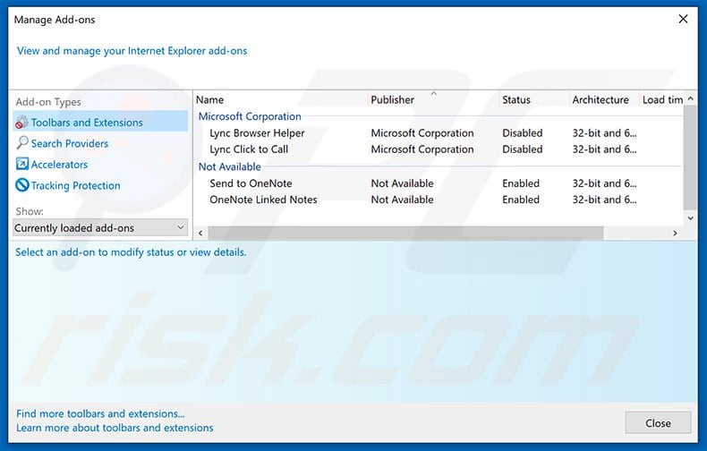 Remoção das extensões relacionadas a freehdsearch.com do Internet Explorer