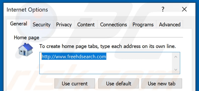 Removendo freehdsearch.com da página inicial do Internet Explorer