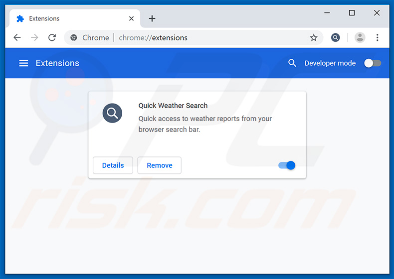 Removendo as extensões relacionadas a search.quickweathersearch.com do Google Chrome
