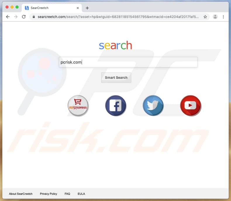 searcreetch.com browser hijacker