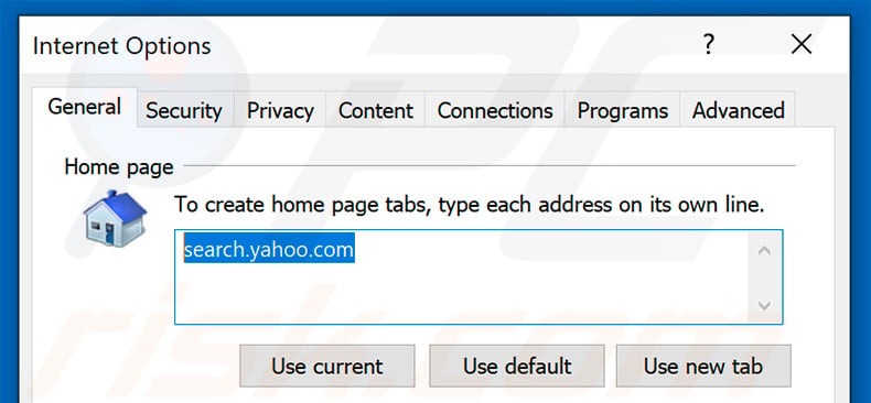 Removendo search.yahoo.com da página inicial do Internet Explorer