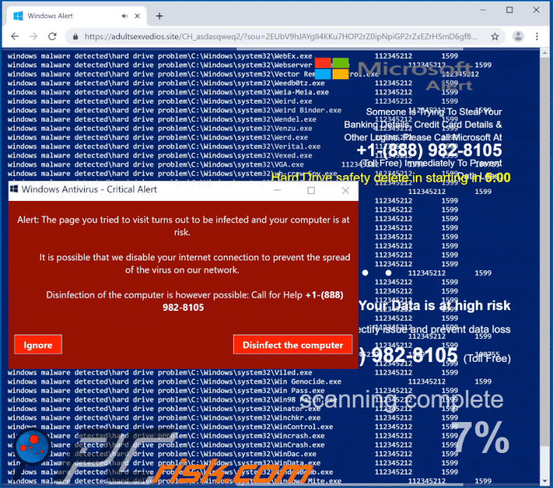 Fraude Windows Antivirus - Critical Alert gif
